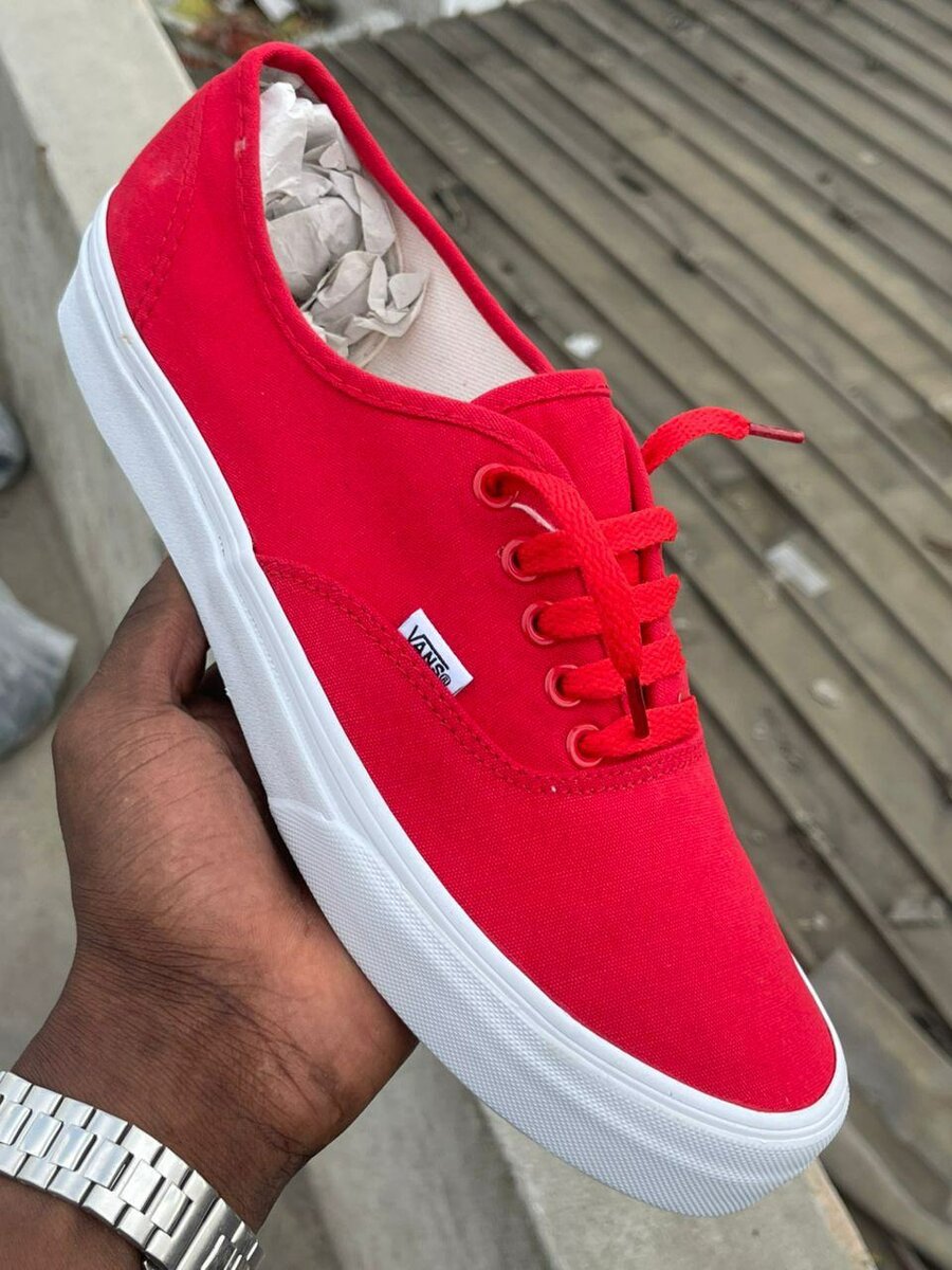 Baskets rouges Vans unisexes