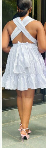 Dress white, elegant, size S-2xl