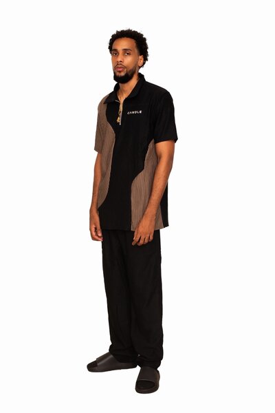 Polo bicolore homme à manches courtes