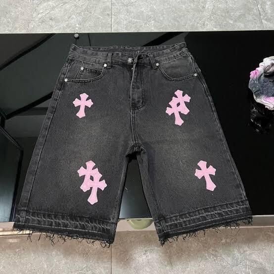 Bermuda en jean avec motifs