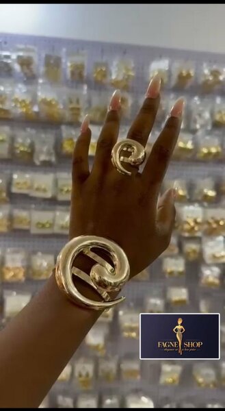 Bague et Bracelet Spirale Dorés