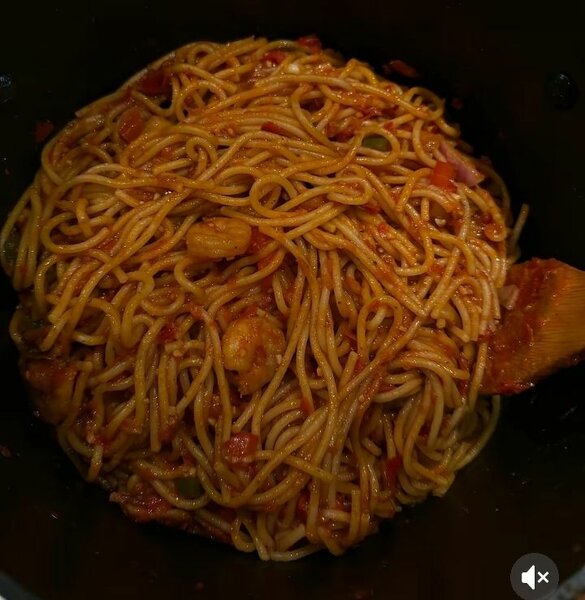 Spaghetti with Plantain & Beef