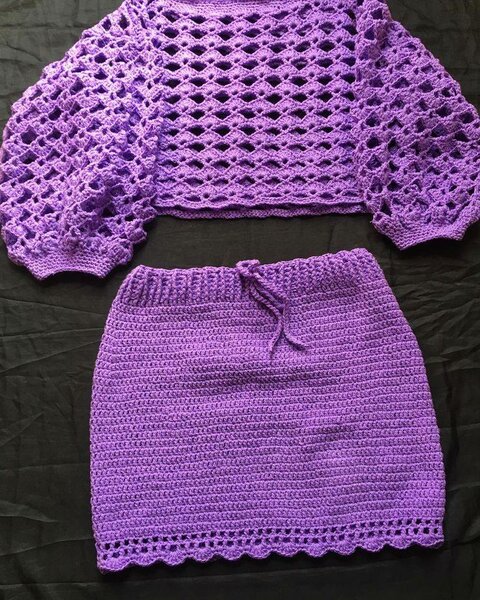 Ensemble crochet violet chic