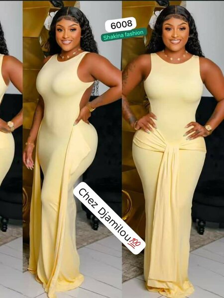 Robe longue jaune élégante pour femmes