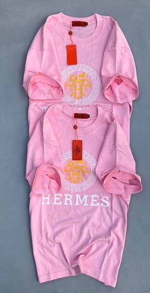 T-shirt rose en coton Hermès