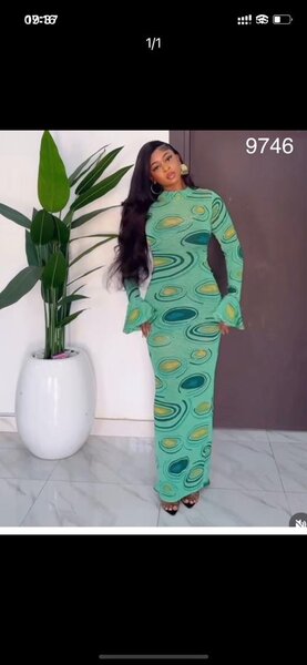 Robe longue élégante verte