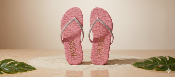 Tongs roses élégants pour femmes