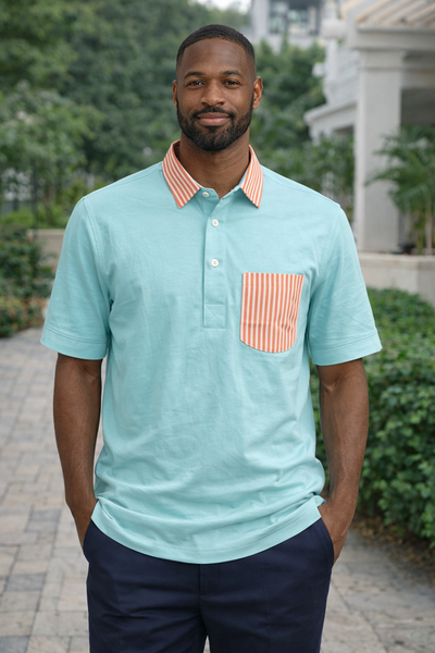 Chemise homme été bleu clair