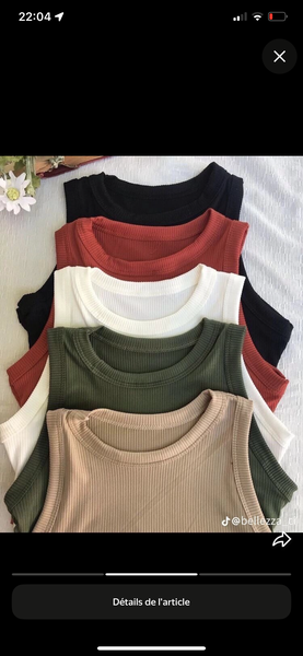 Débardeur côtelé femme