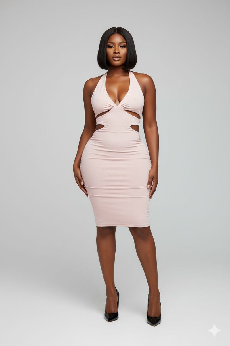 Robe moulante découpée élégante