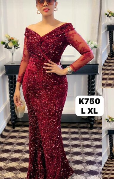 Beautiful long women's dress  red color