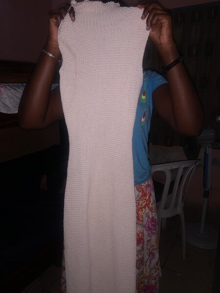 Robe en tricot beige