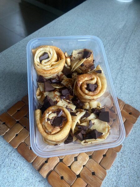 Crêpes roulées chocolat