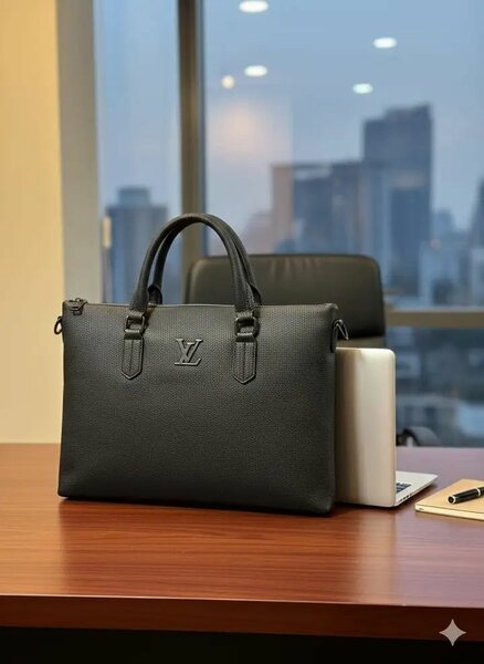 Sac à main en cuir noir Louis Vuitton