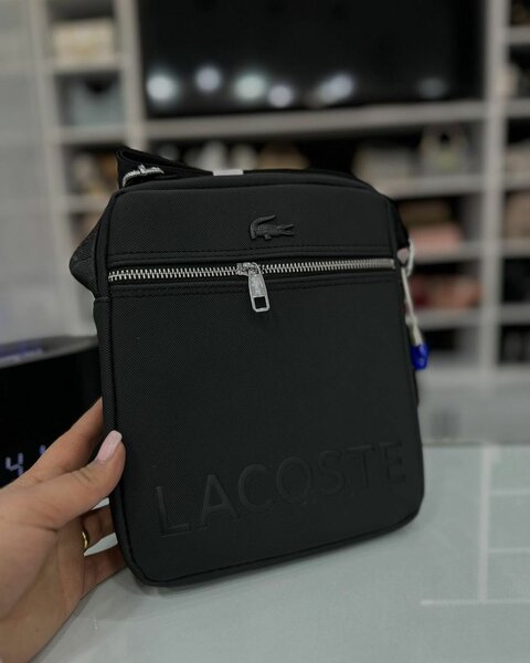 Sacoche homme Lacoste noire