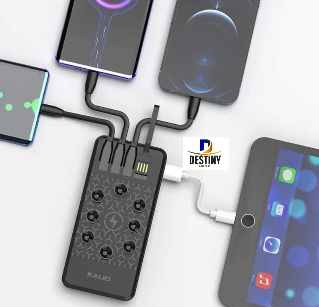 Power bank 4 câbles charge rapide