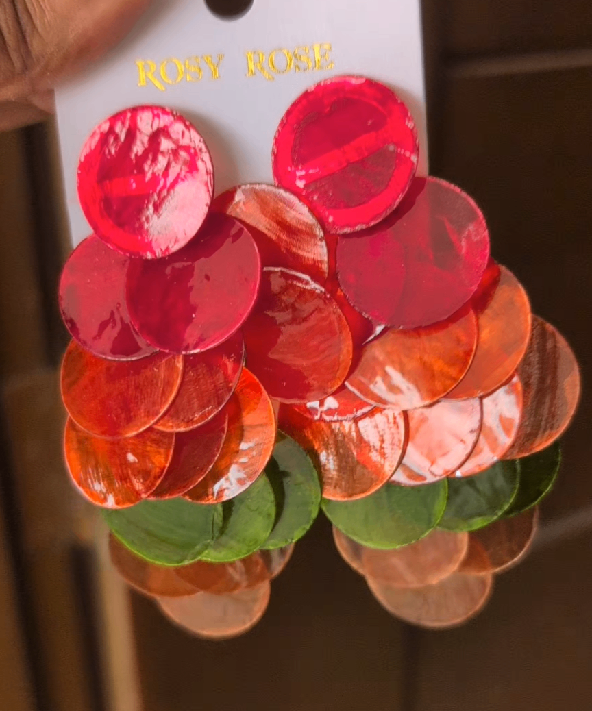 Boucles d'oreilles pétales colorées