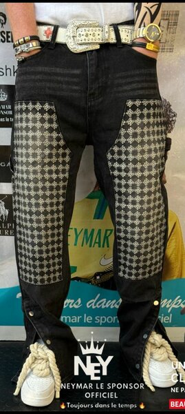 Jean patchwork gros bas