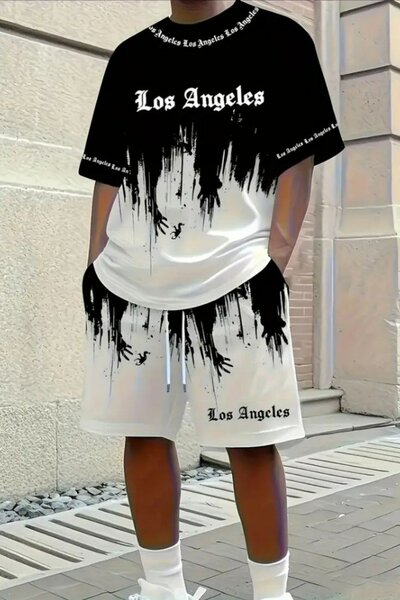 Ensemble homme motif floral