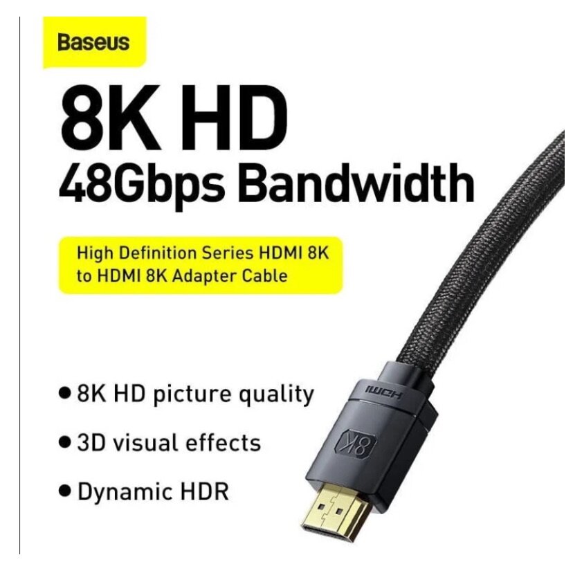 Baseus Câble HDMI 8K, 1m Noir CAKGQ-J01