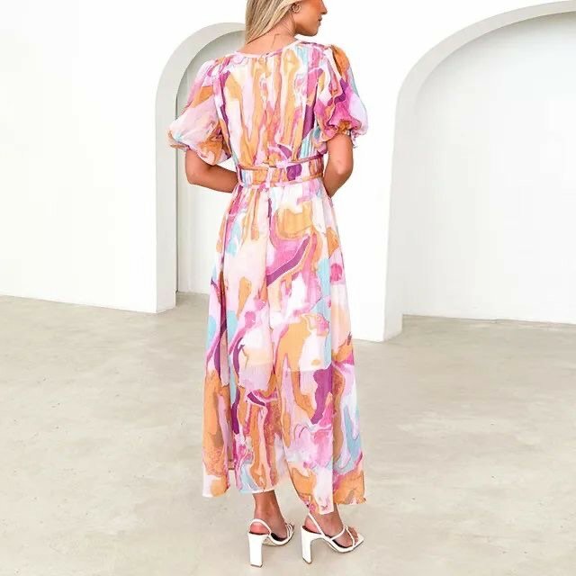 Robe maxi colorée fluide élégante