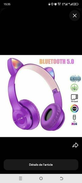 Casque Bluetooth Oreilles Chat