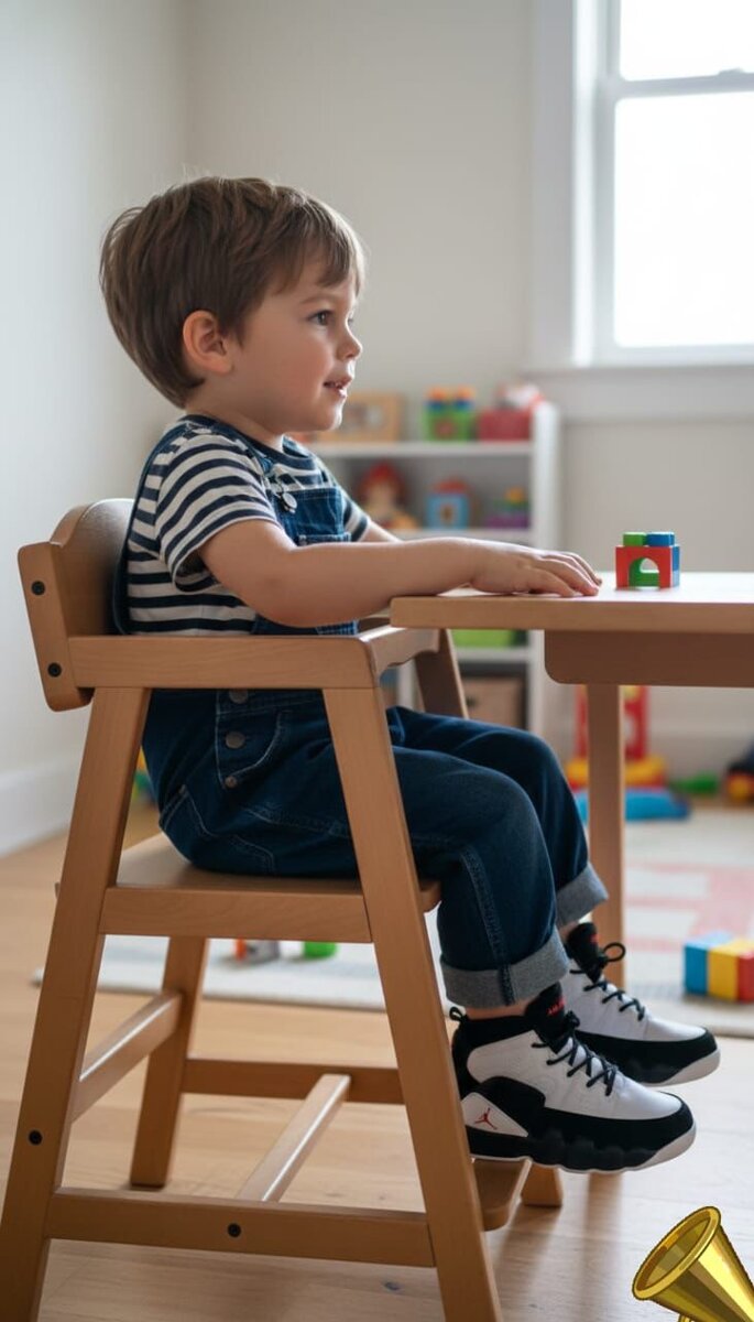 Chaise haute en bois pour enfants