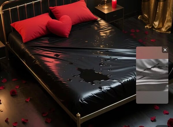 Drape de lit en latex noir