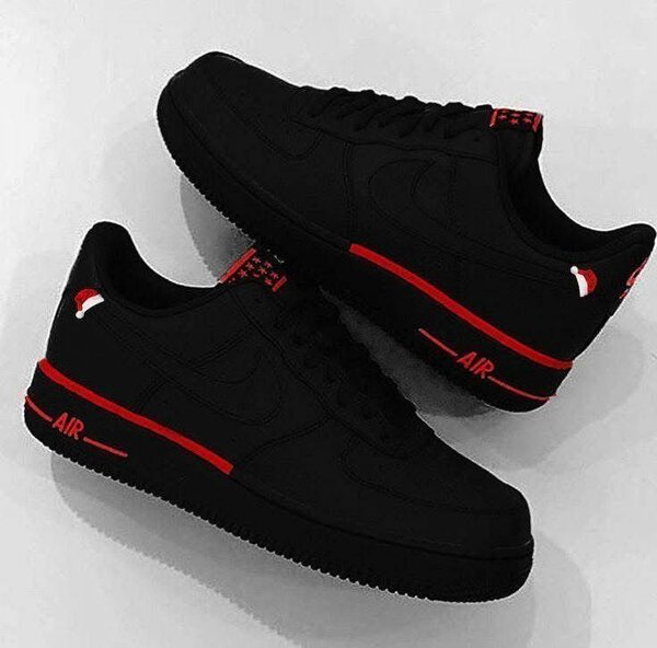 Chaussures Nike Air Force 1 Noir Rouge
