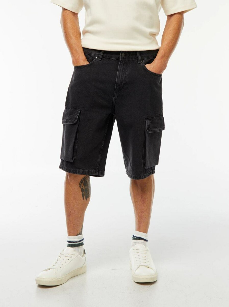 Shorts cargo en denim pour hommes