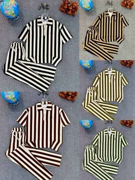 Pyjama rayé unisexe confortable