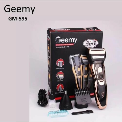 Geemy GM-595 -Tondeuse Electrique 3 En 1 Rechargeable - Rasoir