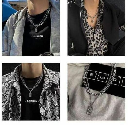 Collier Chaîne Plaqué Argent Homme