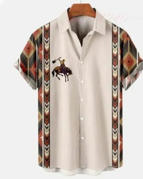 Chemise à motifs ethniques