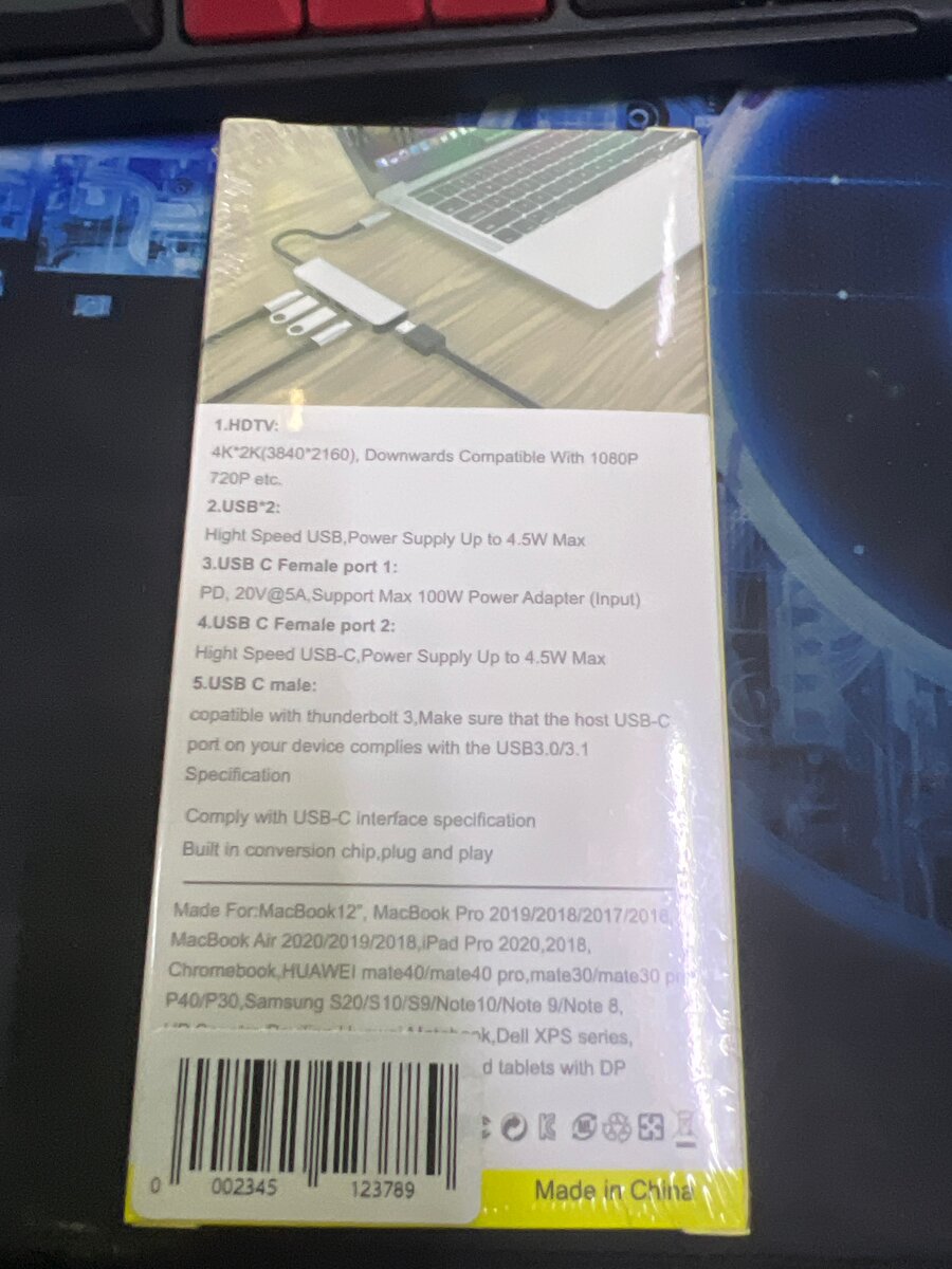 Adaptateur USB C 5 Ports 4K