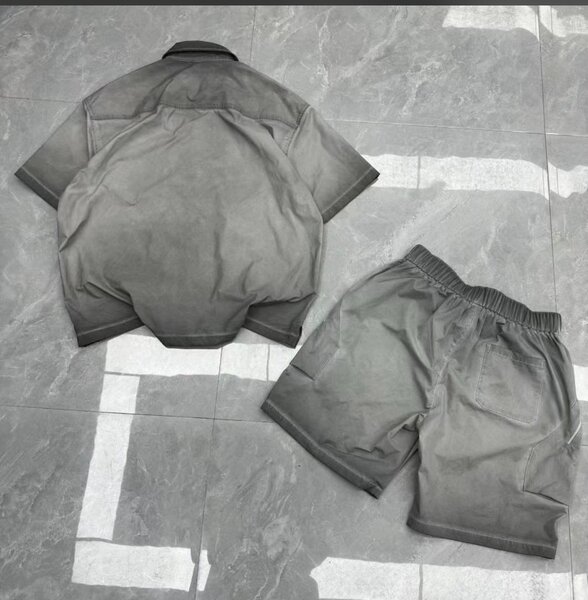 Ensemble Short et Chemise Gris Homme