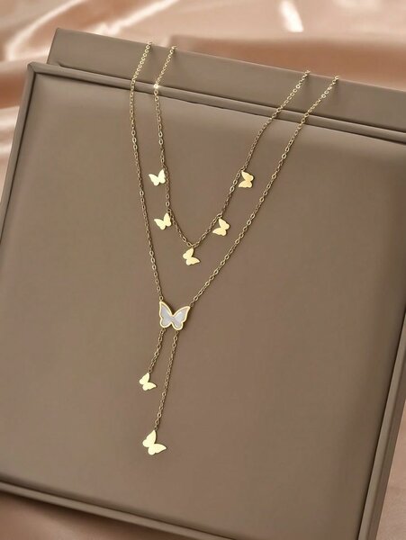 Collier papillon en or