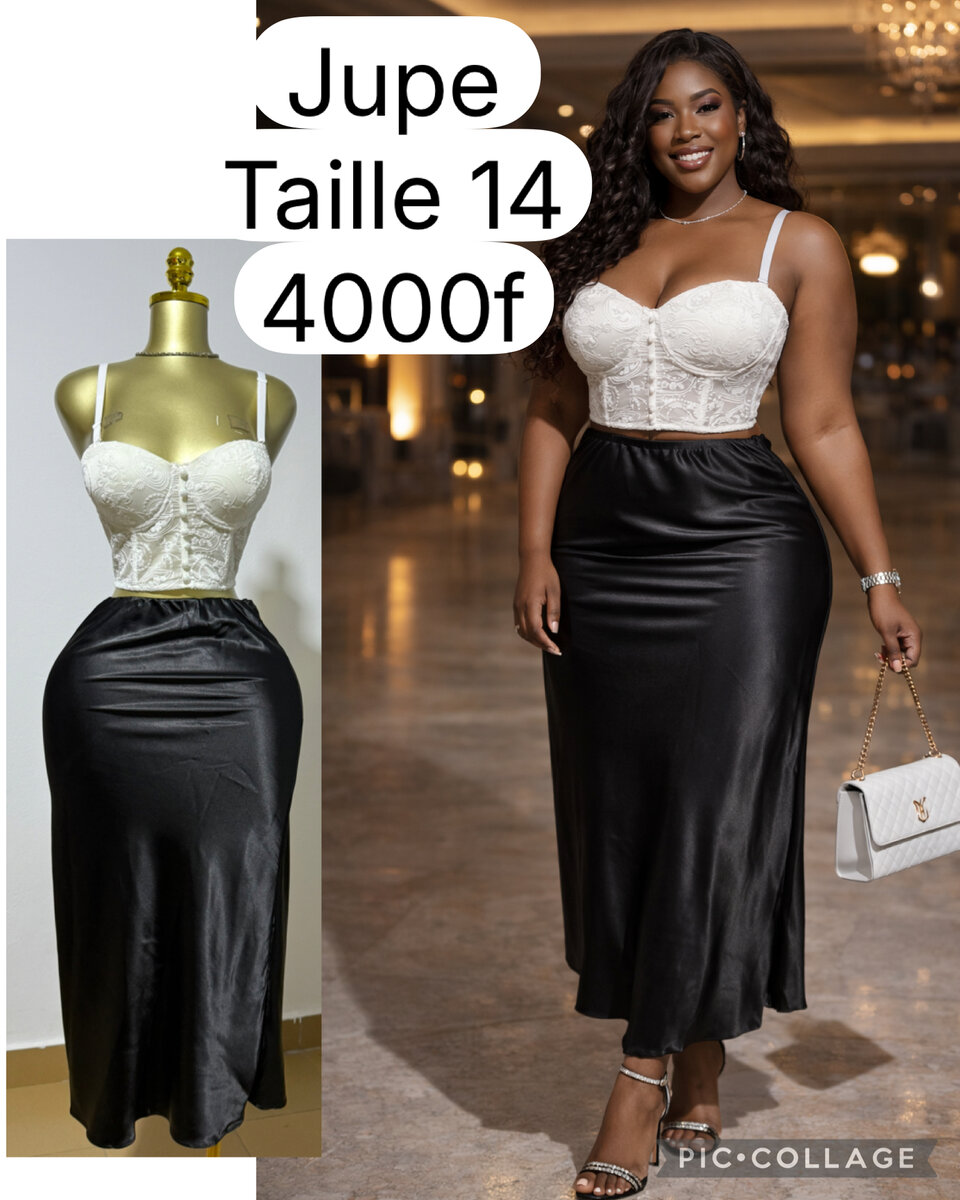 Jupe élégante en satin noir