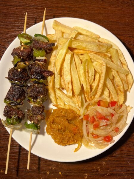 Brochettes de Bœuf avec frite