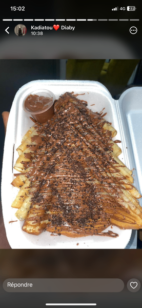 Frites au chocolat gourmandes