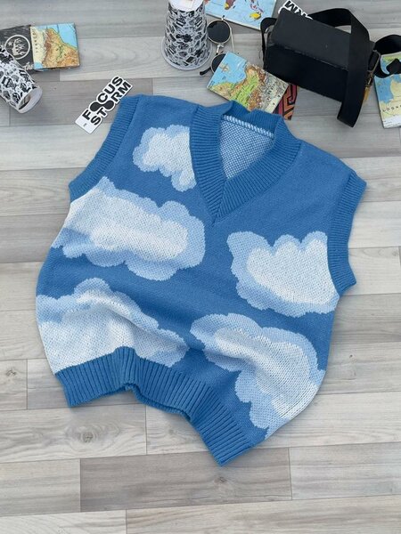 Pull en laine rouge cœur