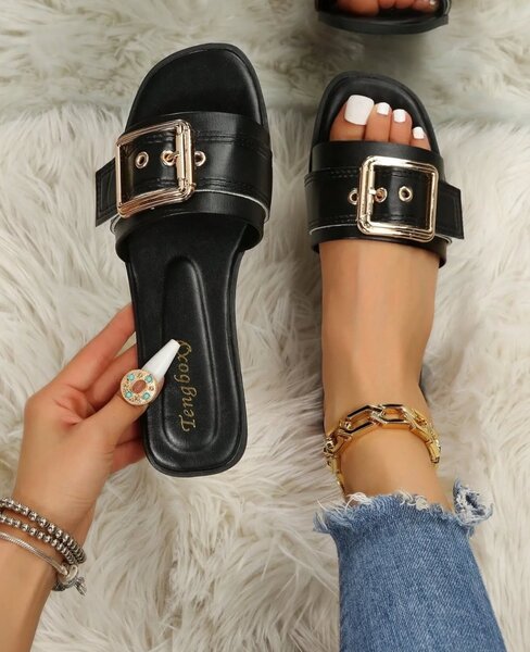 Gold detail sandals