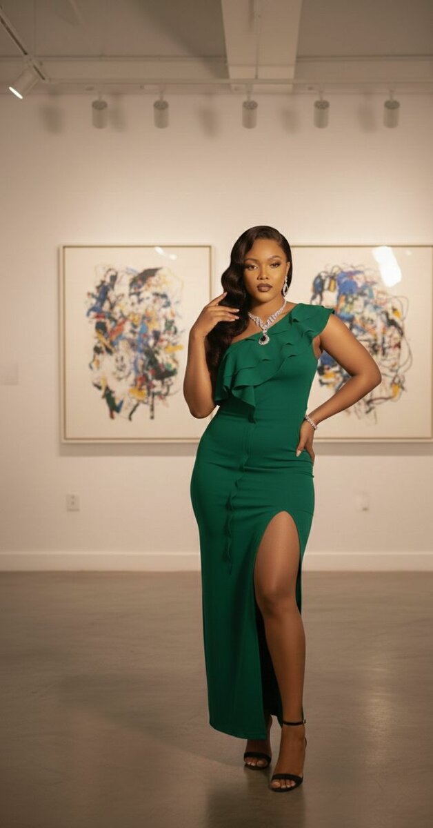 Robe verte élégante pour femmes