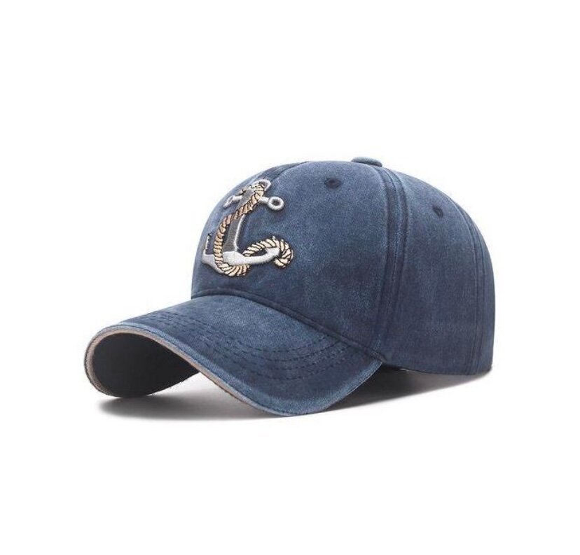 Casquette ancre marine bleue