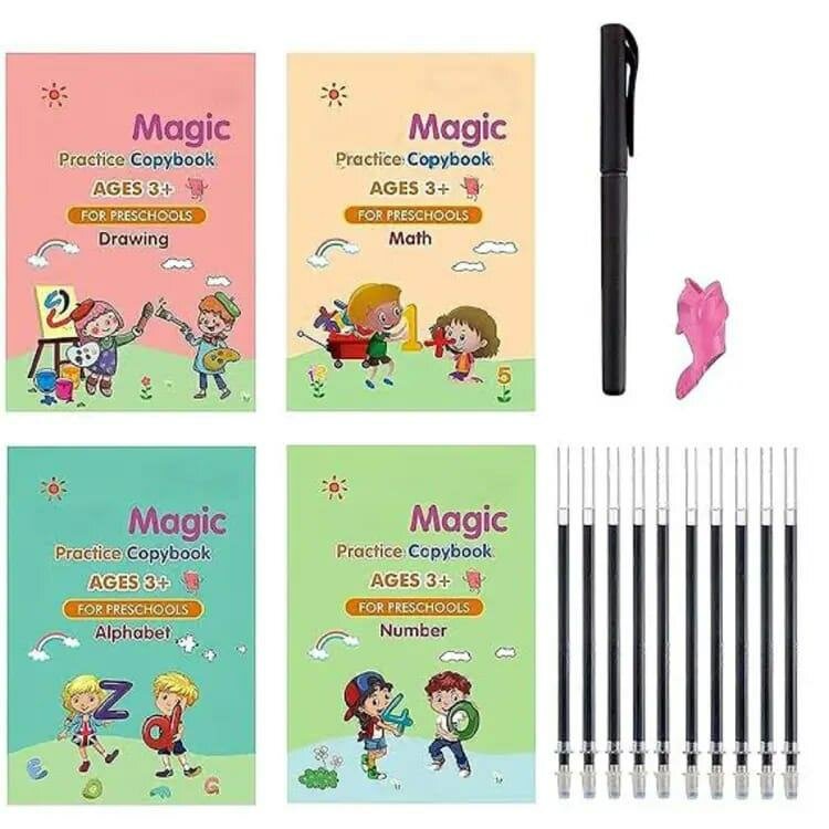 4pc Magic Book Set for Kids  Fun and Interactive Learning