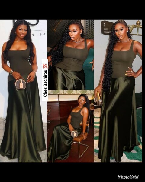 Robe de soirée verte élégante