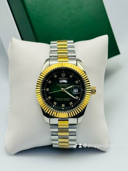 Rolex vert deux tons homme