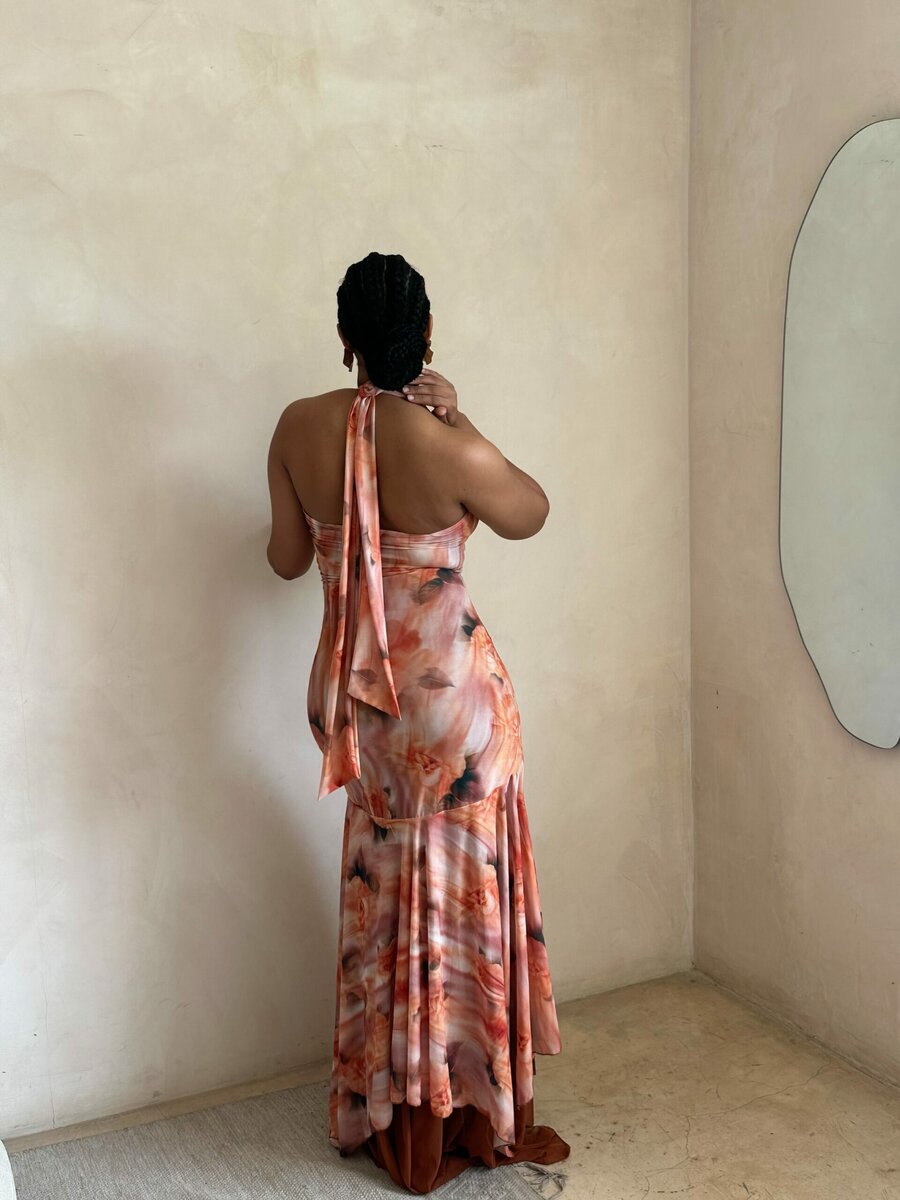 Robe élégante à imprimé floral