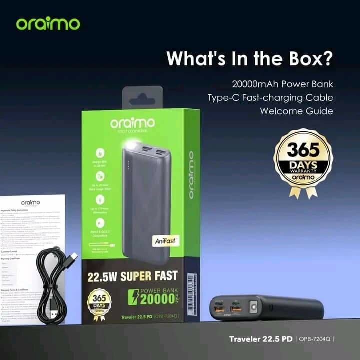 Oraimo 20000mAh Power Bank