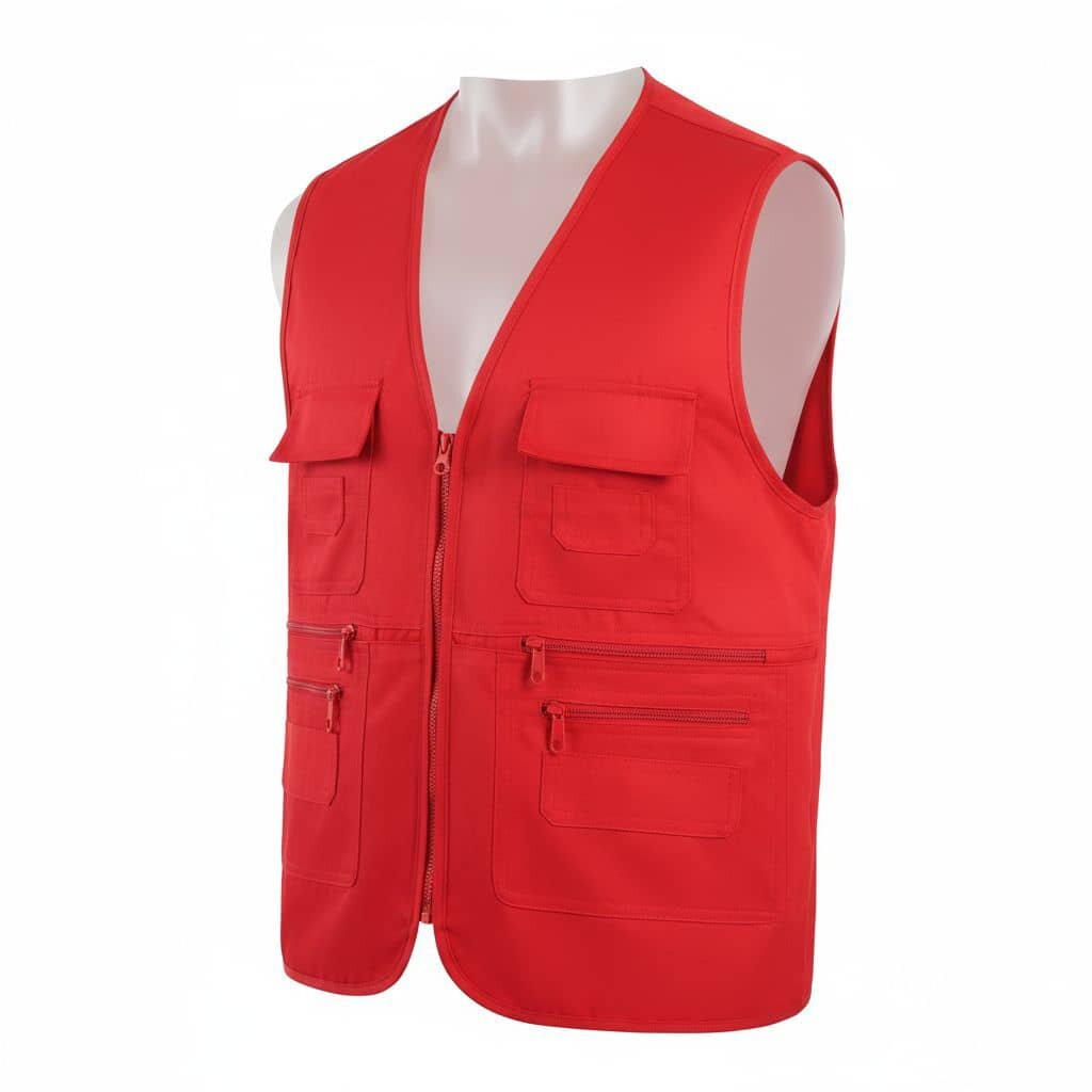 Gilet multipoches rouge